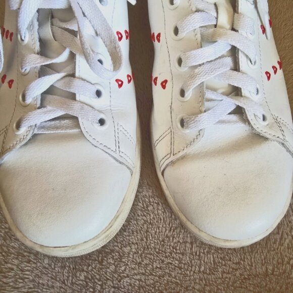 Adidas Stan Smith Heart Stripe White Leather Sneakers size 7 - Picture 7 of 13